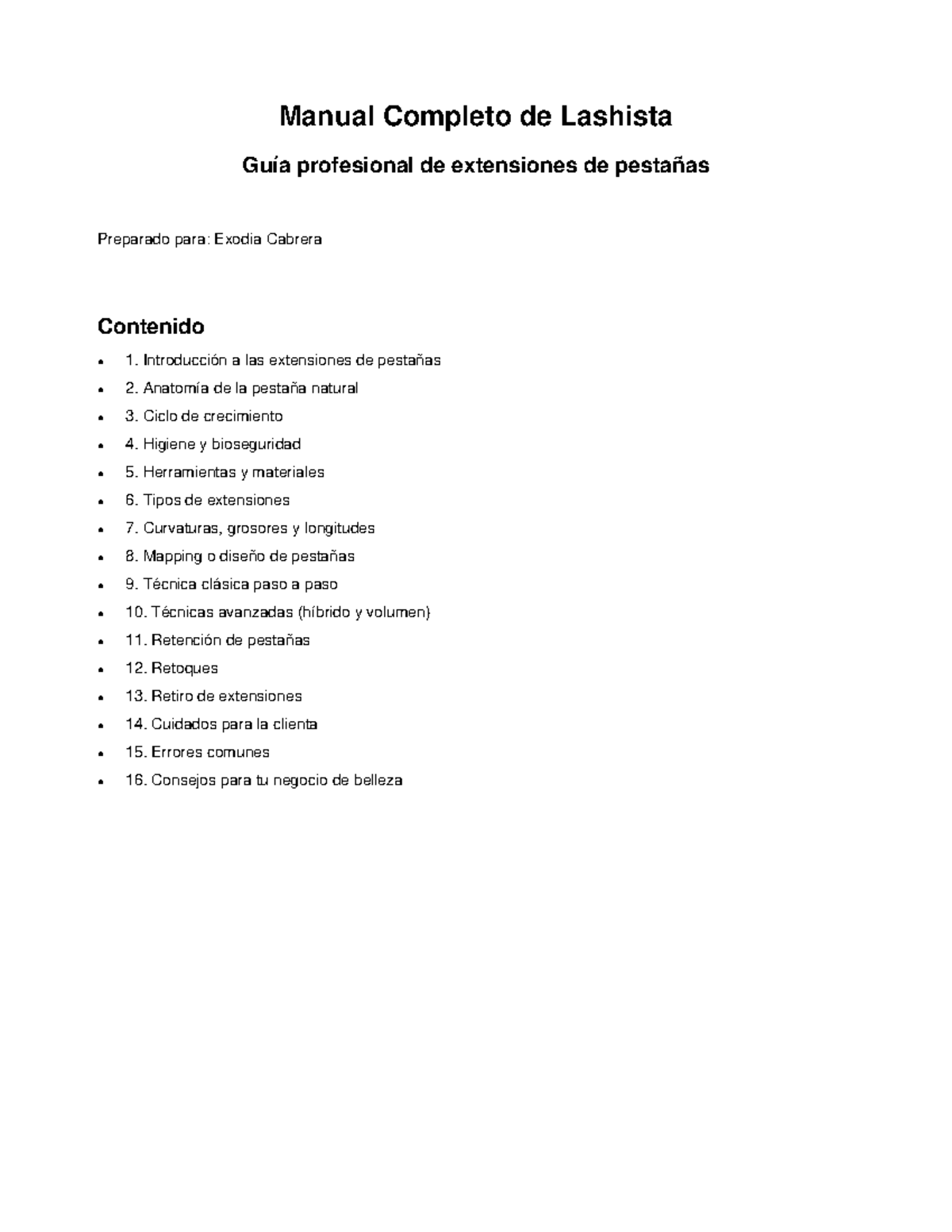 Manual Completo de Extensiones de Pestañas - Exodia Cabrera - Studocu