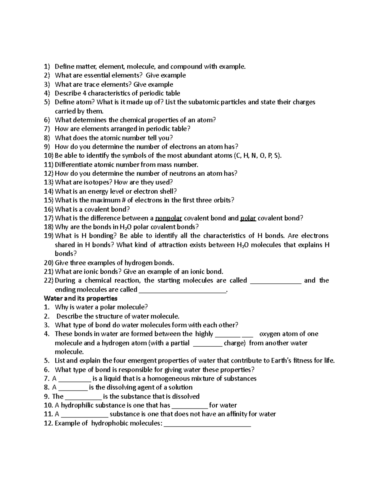 BIOL 101 Study Guide: Key Concepts & Questions for Spring 2022 - Studocu