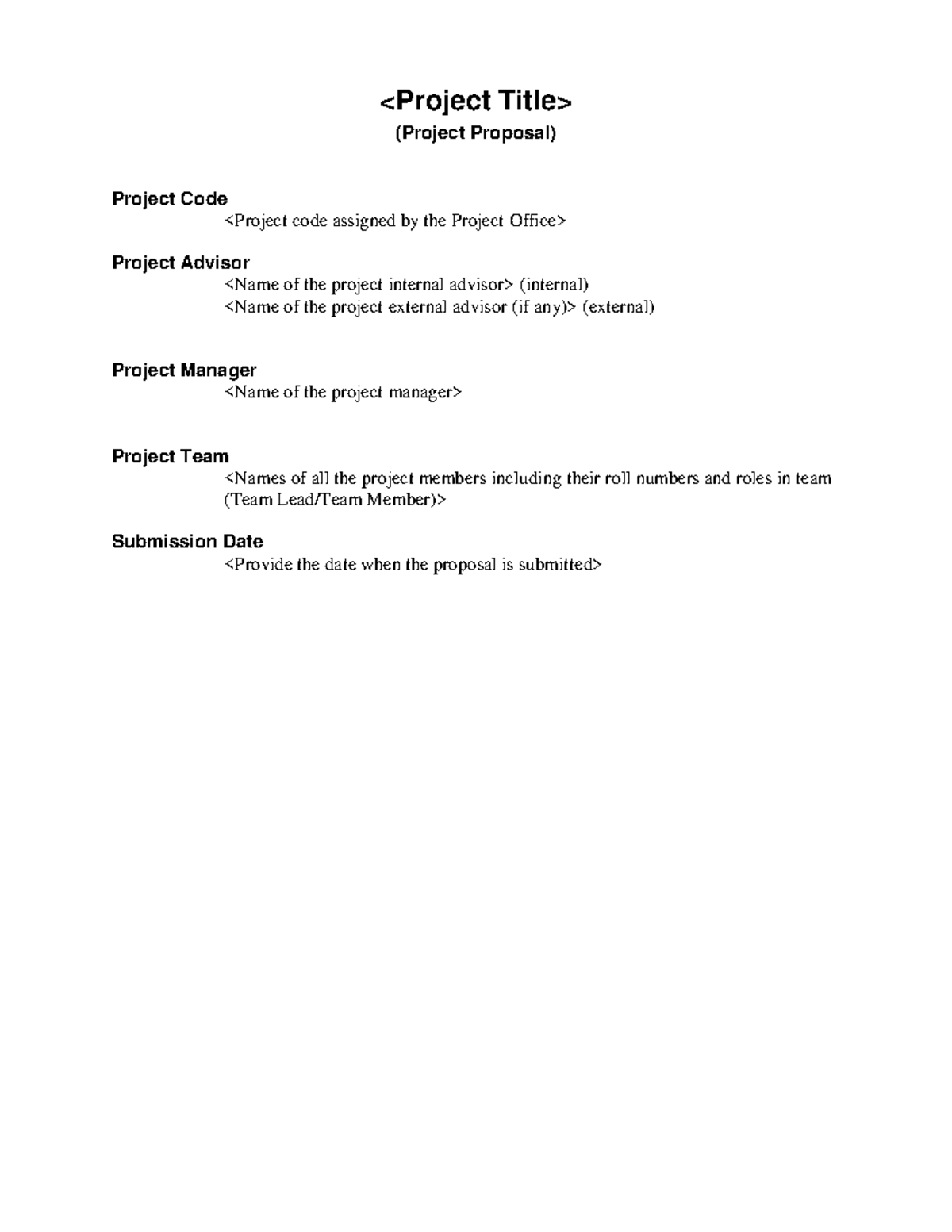 Project Proposal Template (Project Base) for Submission - Studocu