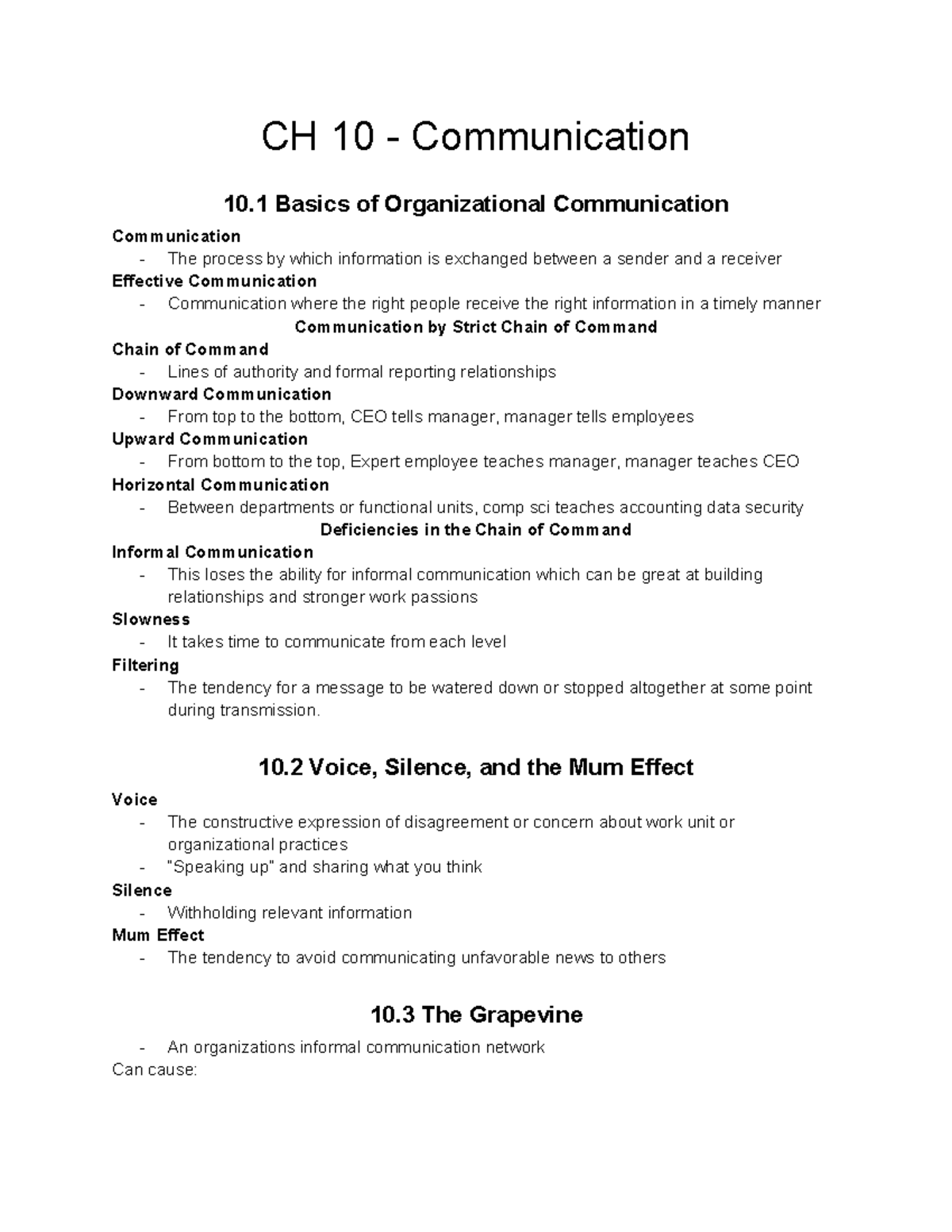 Chapter 10 - Communication - CH 10 - Communication 10 Basics of ...