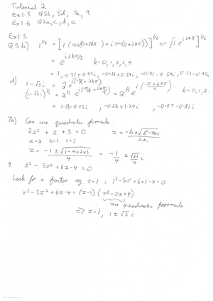 MTH328 Online Tutorial 04 Solutions: Exercises 2b, 3a, and 5a - Studocu
