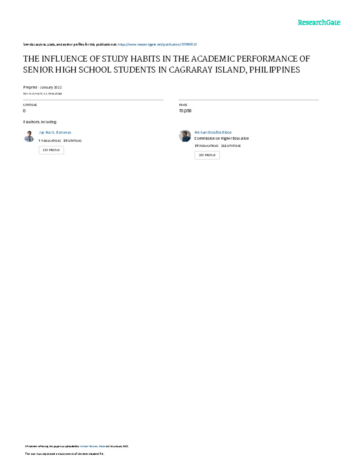 The Influence of Study Habits on Academic Performance of SHS Students ...
