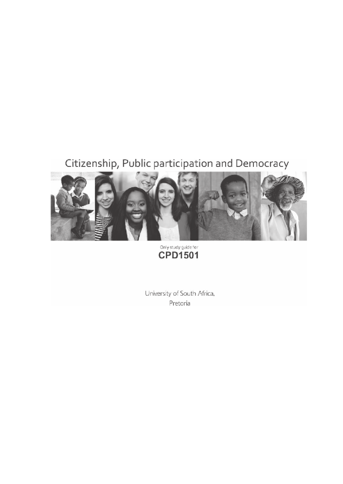CPD1501: Citizenship, Public Participation and Democracy Study Guide ...