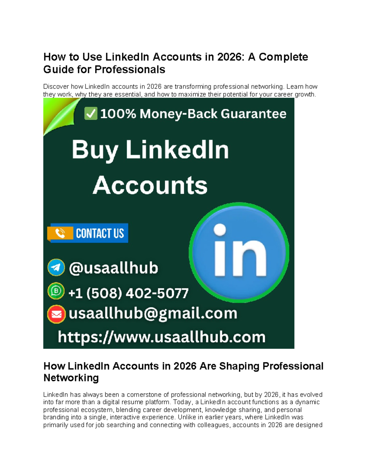 How to Use LinkedIn Accounts in 2026: A Pro's Guide - Studocu