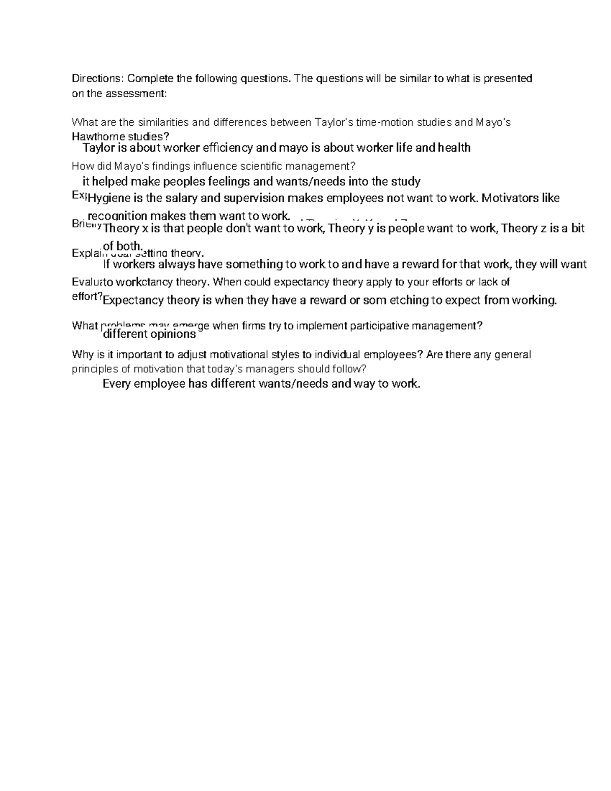 Kami Export - Amy Logan - Study Guide Employee Motivation - Directions ...