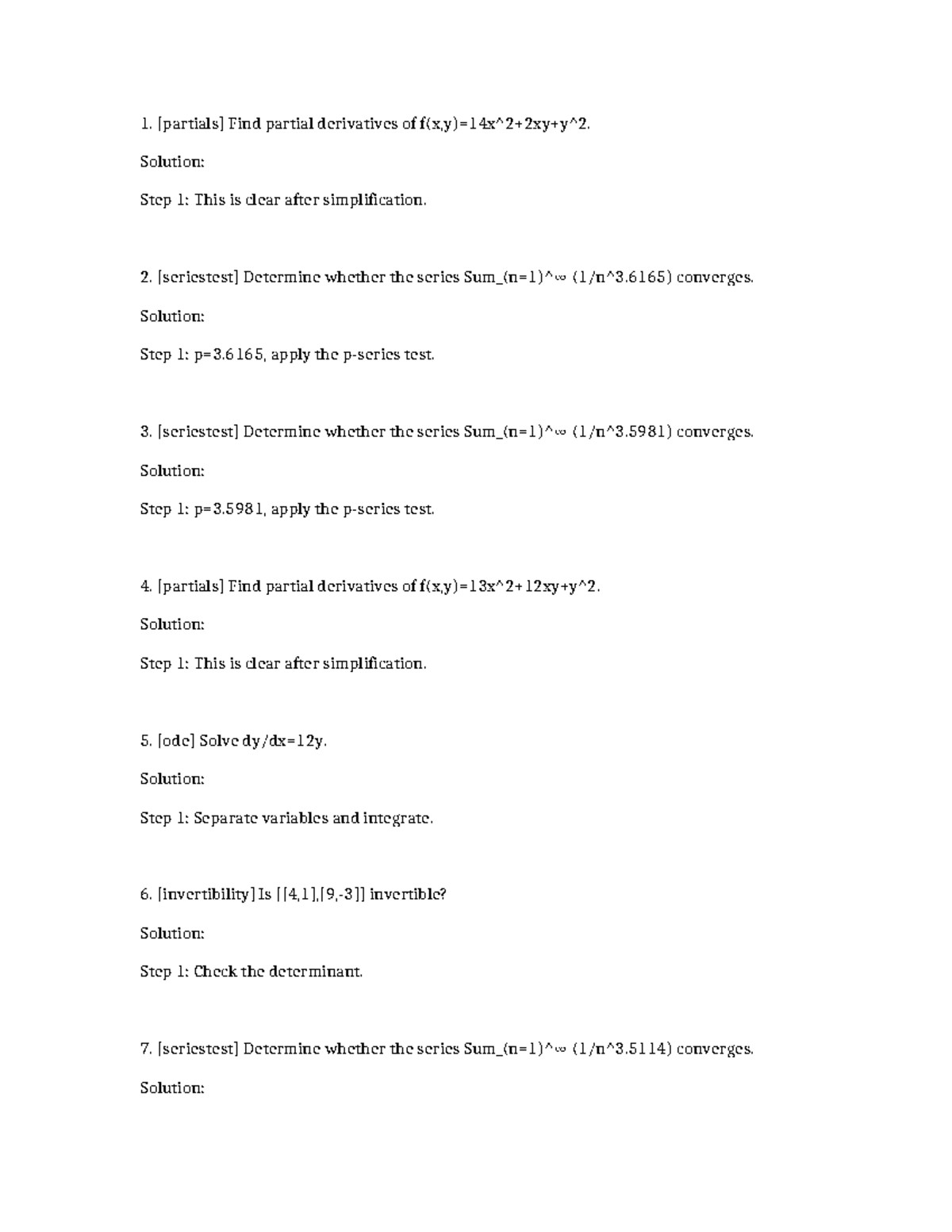 Math 2142 & 2183: Partial Derivatives & Series Convergence Notes - Studocu