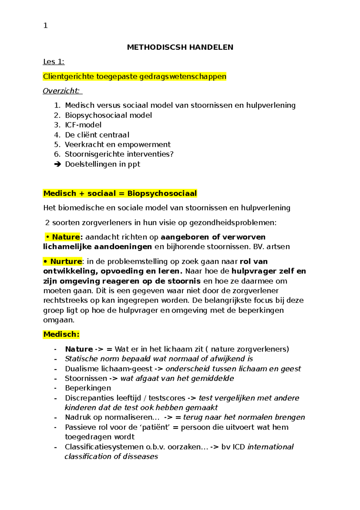 Methodiscsh Handelen - METHODISCSH HANDELEN Les 1: Clientgerichte ...