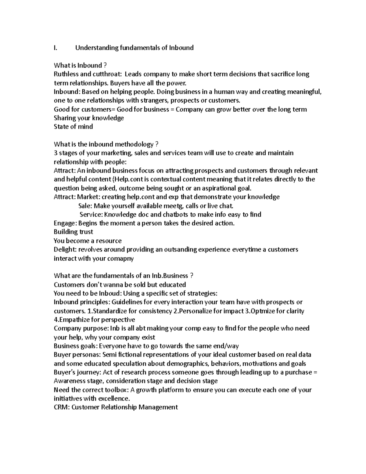 Understanding fundamentals of Inbound - I. Understanding fundamentals ...