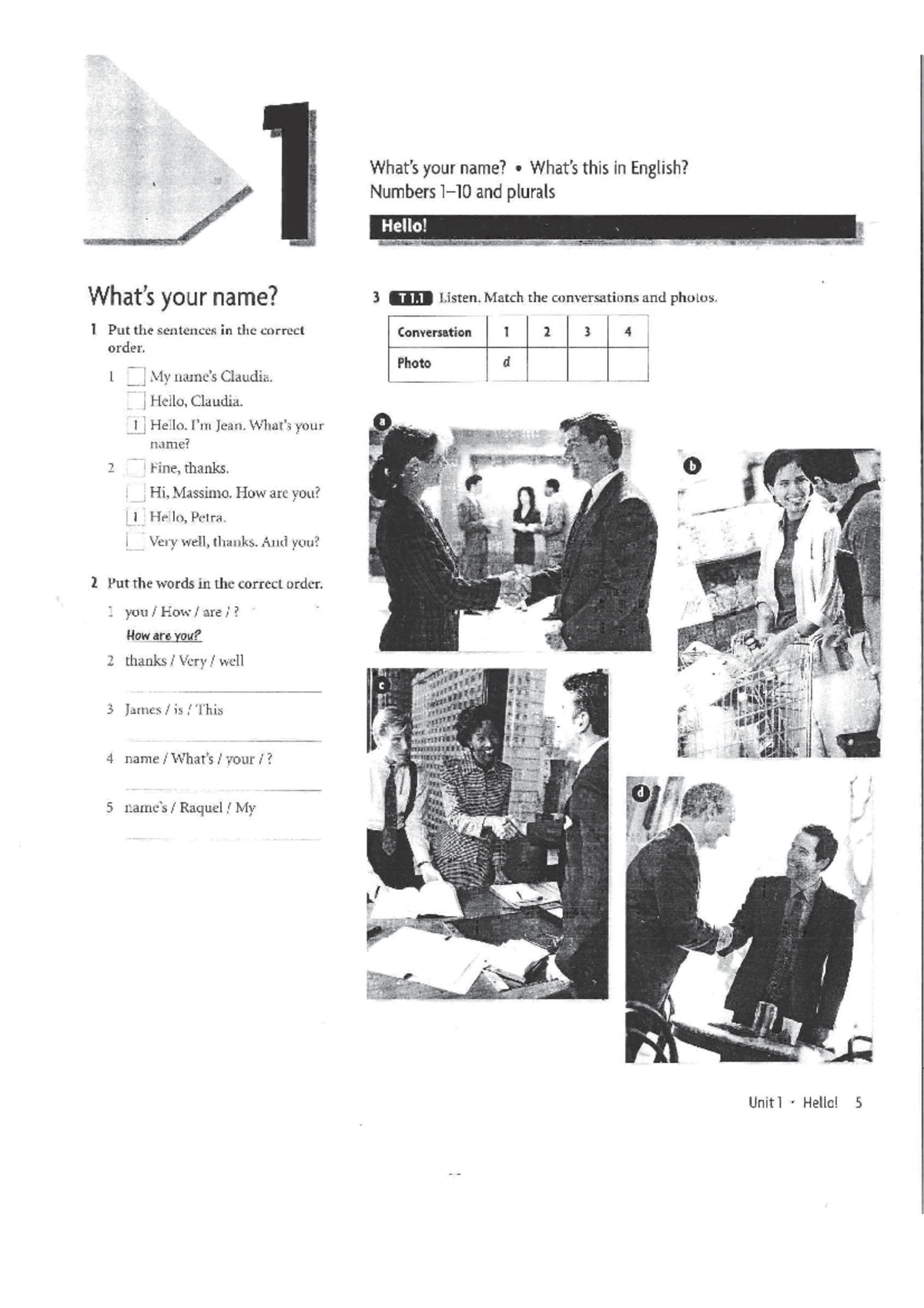 95488209 new headway beginner workbook - 1 your name? this in English ...