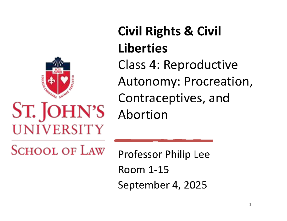 Reproductive Autonomy: Procreation, Contraceptives, & Abortion - CRCL ...