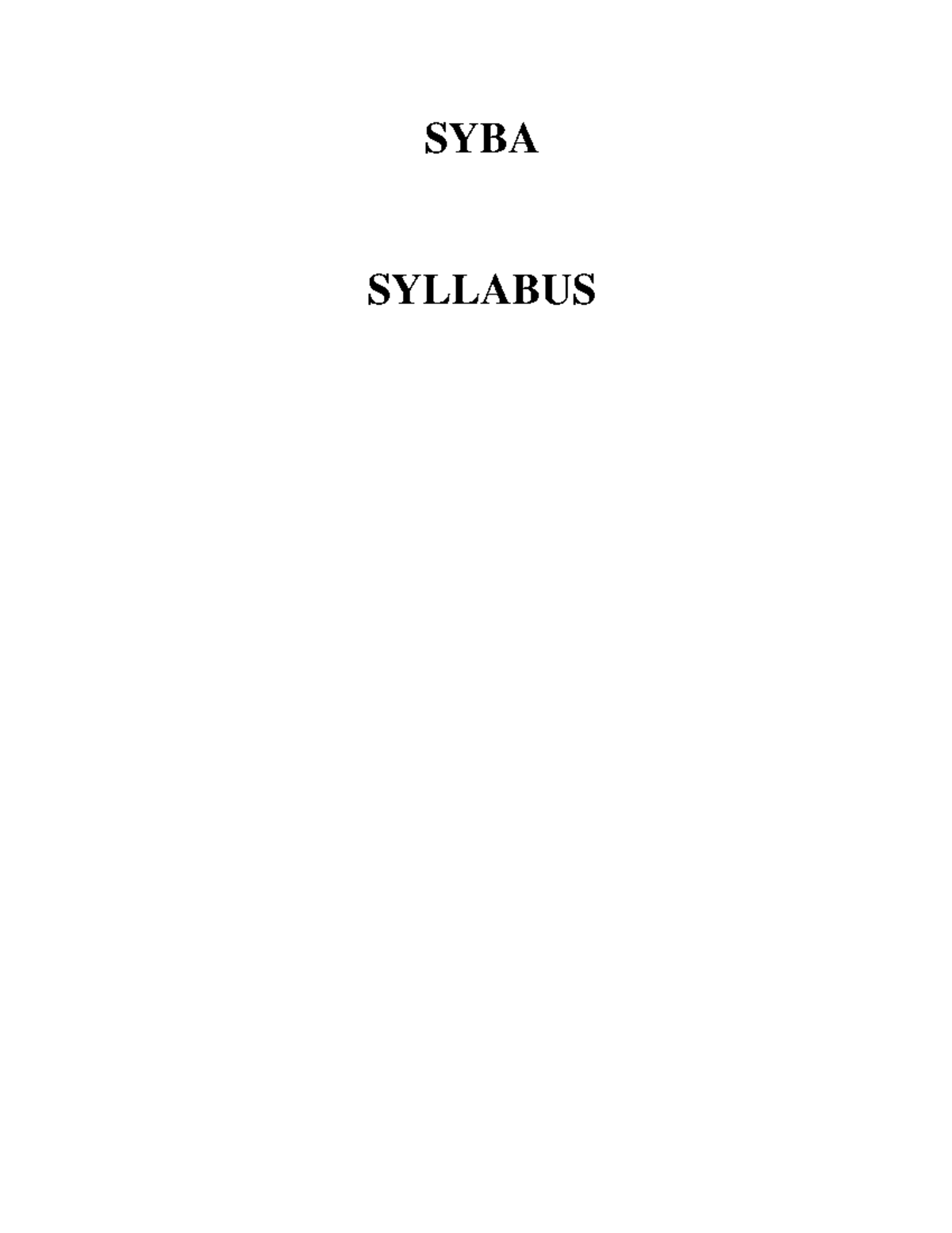 SYBA Syllabus 2026: Foundation Course Overview and Modules - Studocu