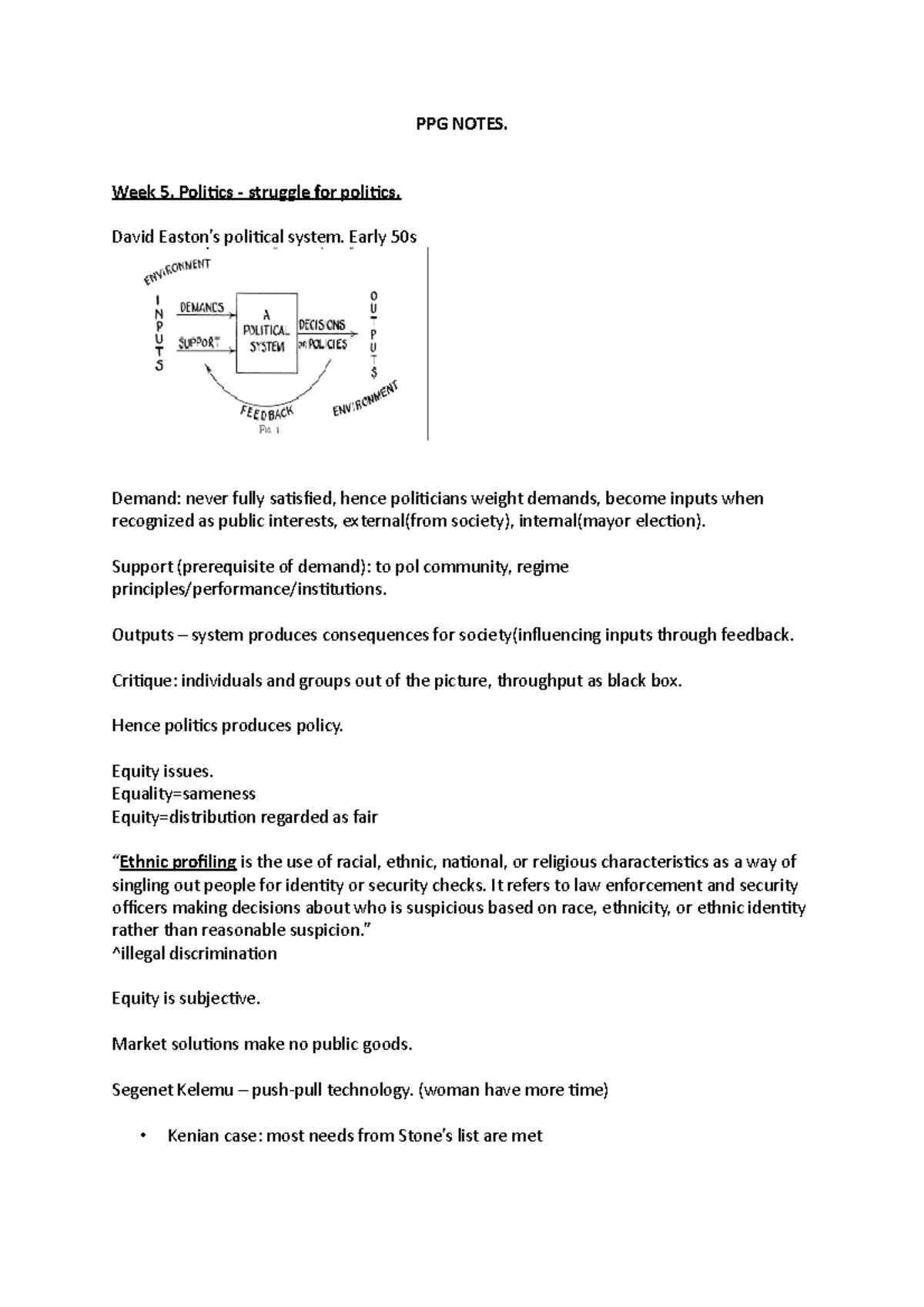 PPG Lecture Notes: Governance and Politics (Weeks 5-6) - Studeersnel