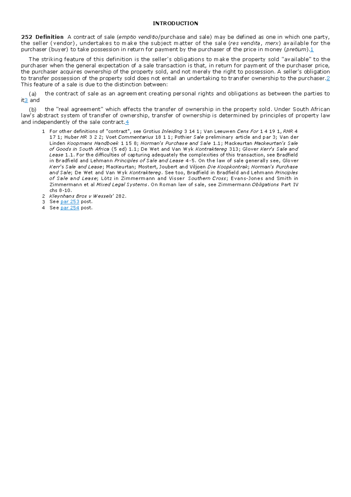 Lawsa 252: Understanding the Contract of Sale and Its Implications ...