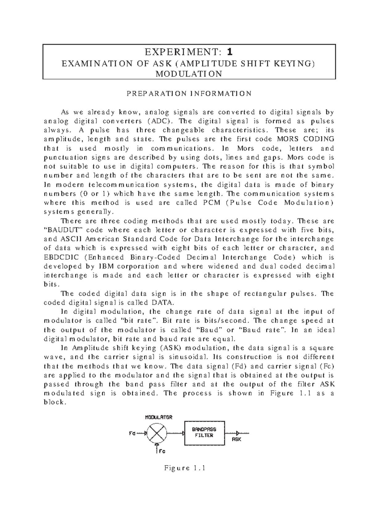 Lab 1: ASK Modulation and Demodulation Notes (EXP 1 & 2) - Studocu