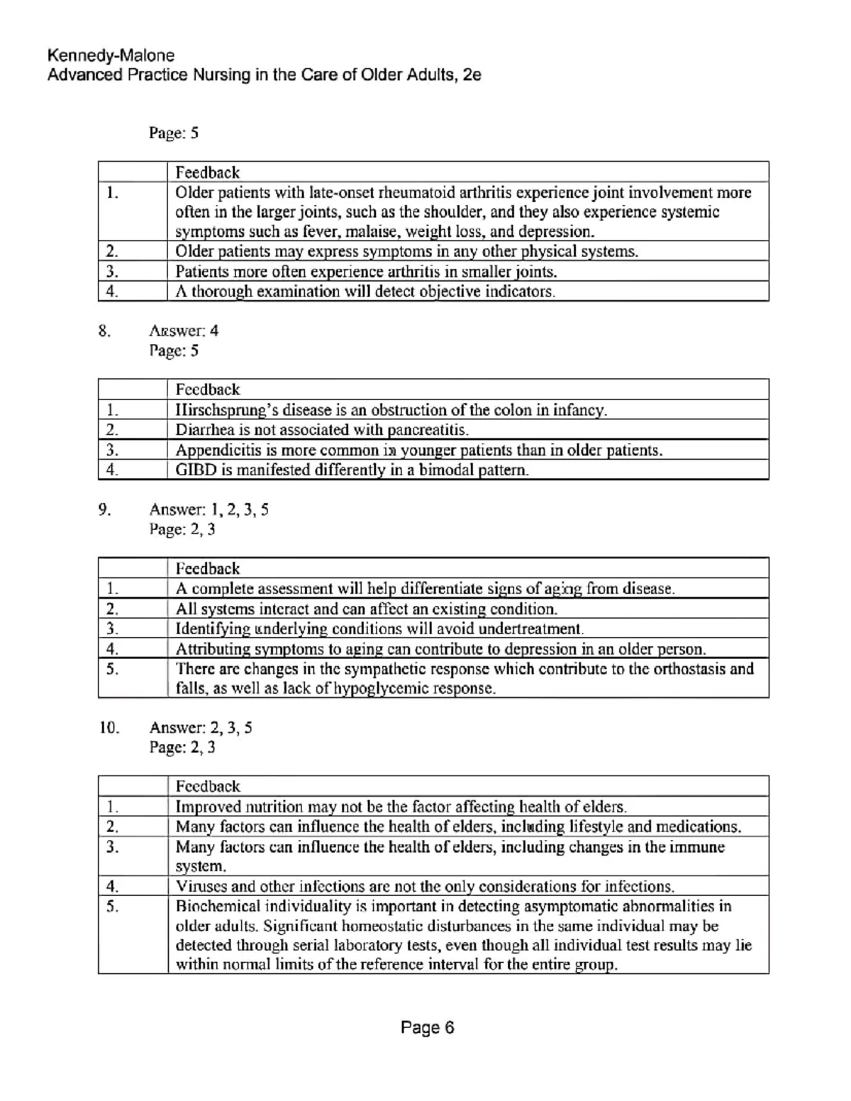 Quiz 8: Advanced Practice Nursing in Older Adults - Key Concepts - Studocu