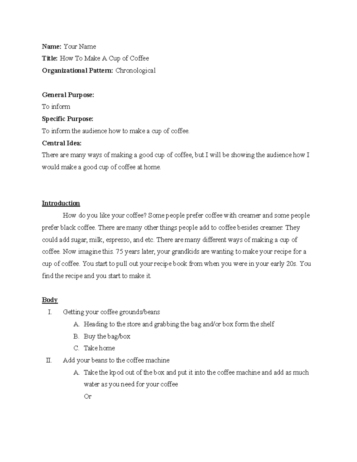 Persuasive Speech Outline: Importance of Child Dental Visits - Studocu