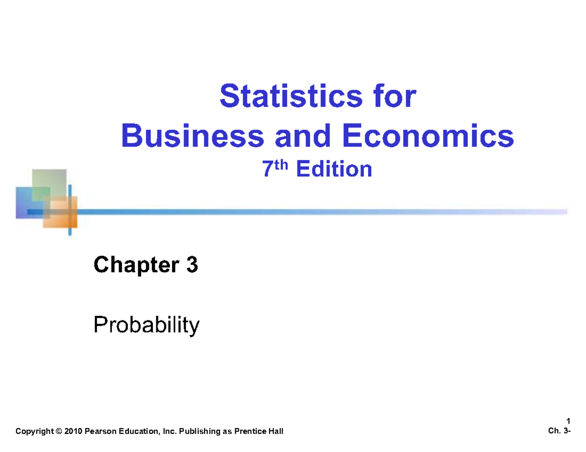 Chapter 3: Probability Concepts and Rules - STAT 1 Freshman - Studocu