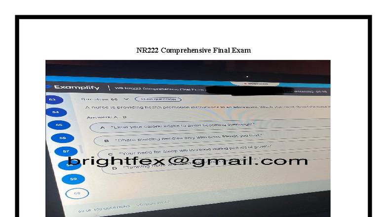 NR222 Comprehensive Final Exam Review: Key Questions & Answers