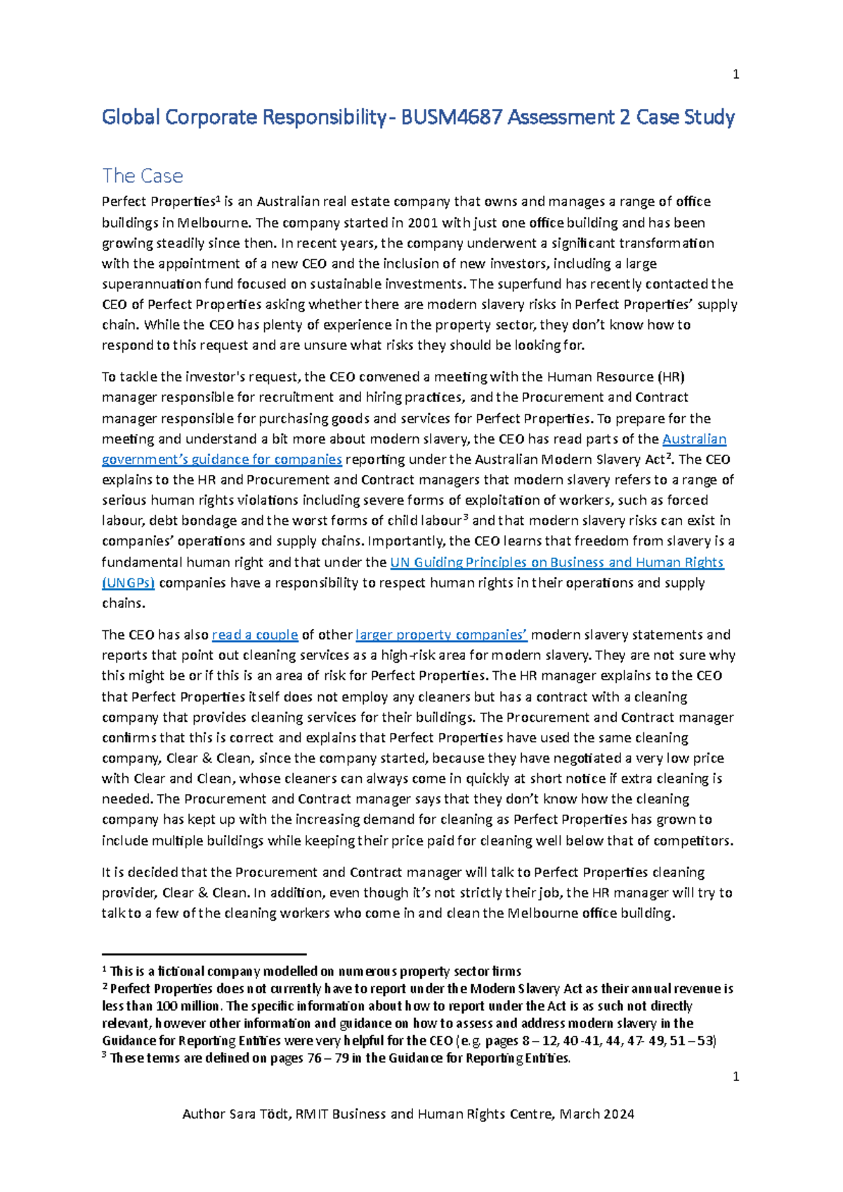 GCR 2024 Assessment 2 Case Study - 1 Global Corporate Responsibility ...
