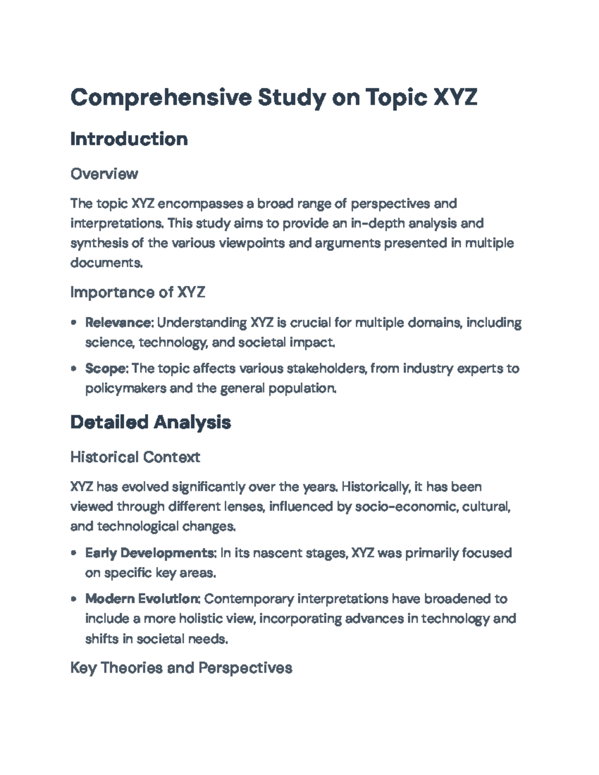 Comprehensive Study on Topic XYZ - Analysis & Perspectives ...