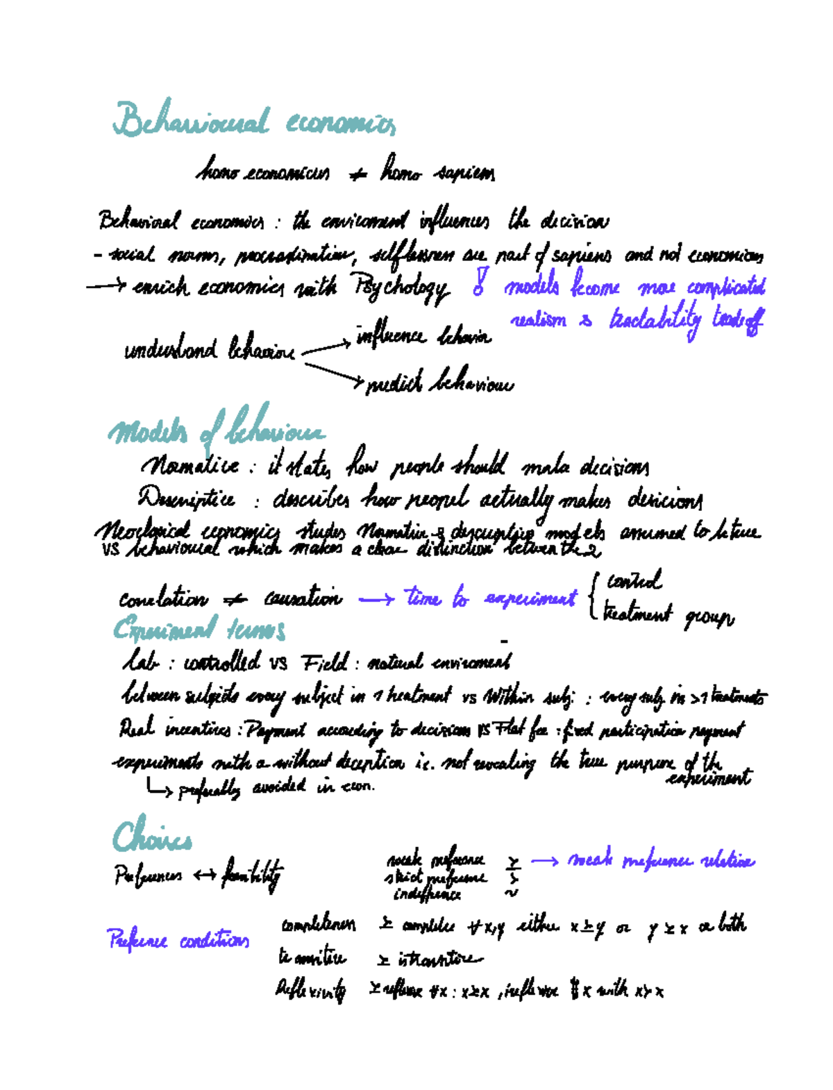 Behavioural Economics Notes: Weeks 1-3 Overview and Insights - Studeersnel
