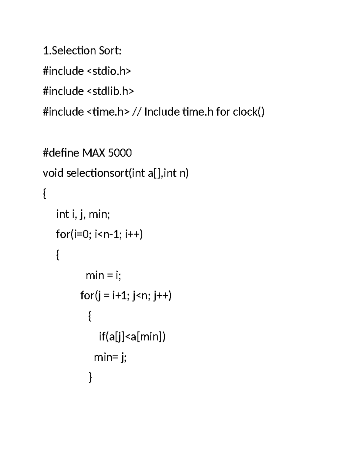 Sorting Algorithms and Their Implementation BCS401 - Studocu