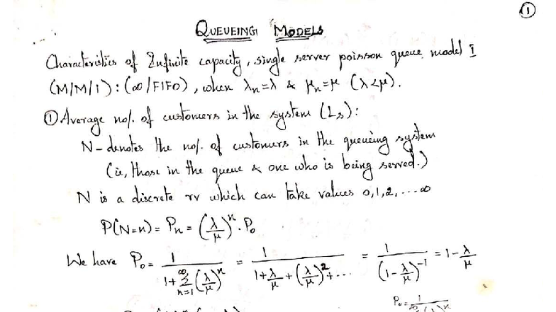 Queueing Model Study Notes (Unit-2) - Studocu