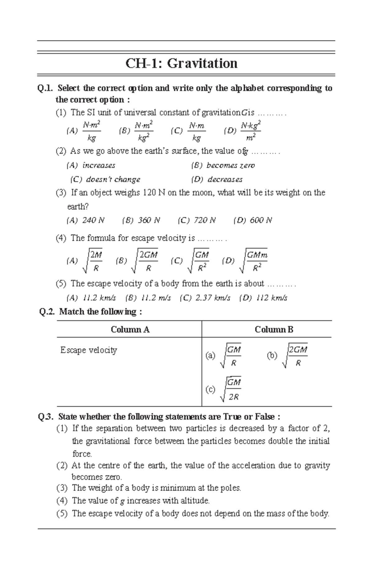 Science 1 - Important Questions and Answers for Exam Preparation - Studocu