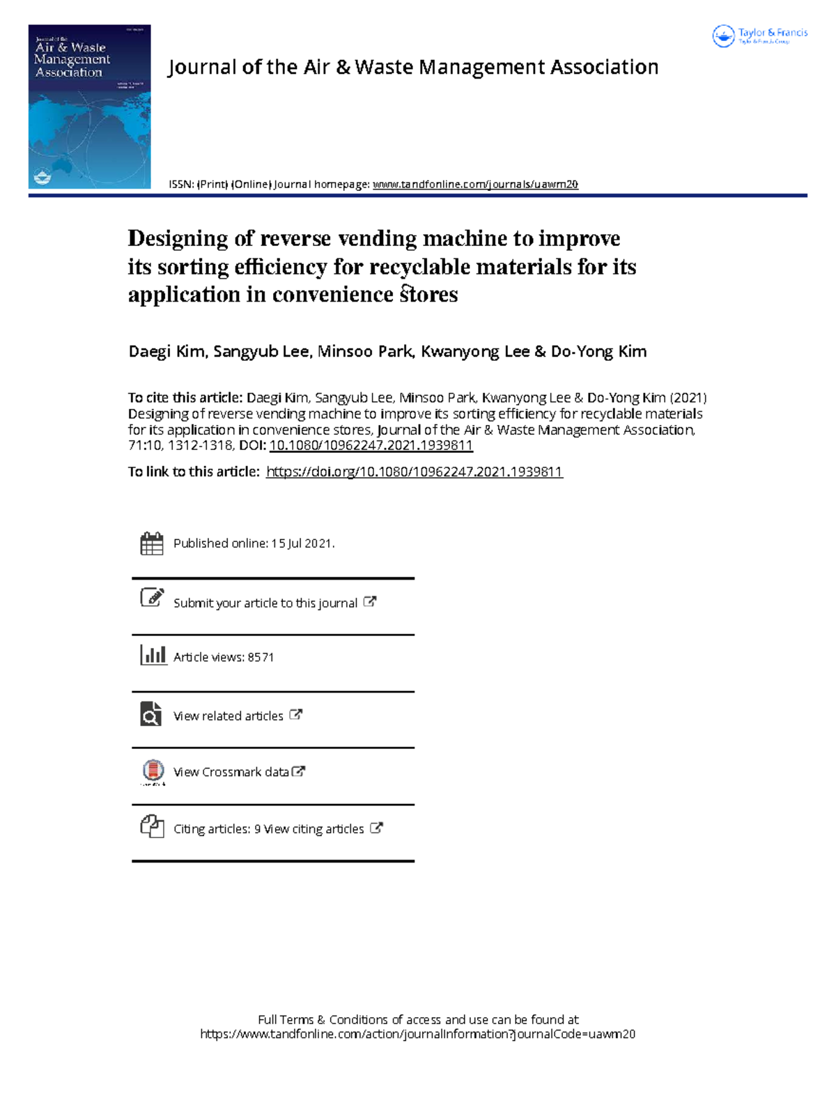 Designing an RVM for Enhanced Sorting Efficiency in Convenience Stores ...