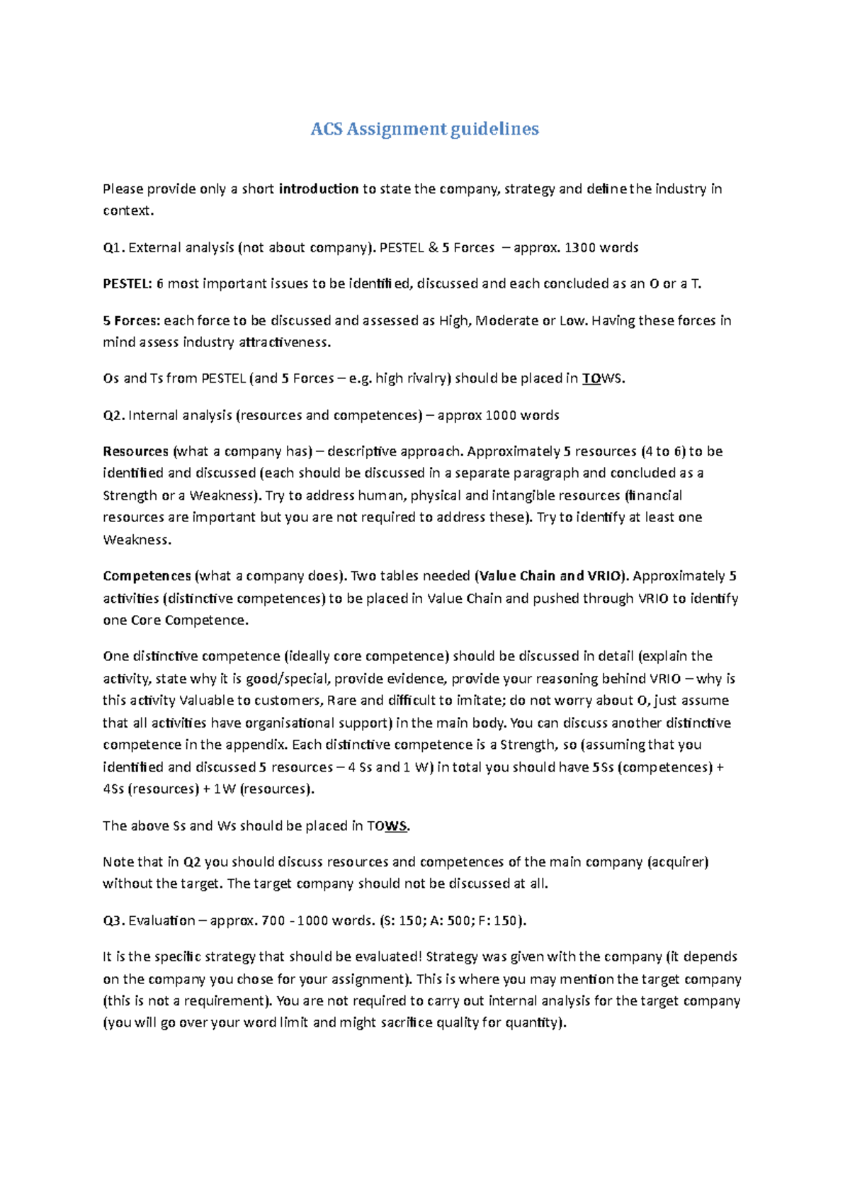 ACS Assignment guidelines (2) - ACS Assignment guidelines Please ...