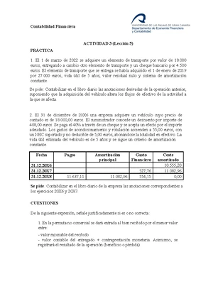 Actividad 3 - Ejercicios Resueltos de Contabilidad Financiera - Studocu