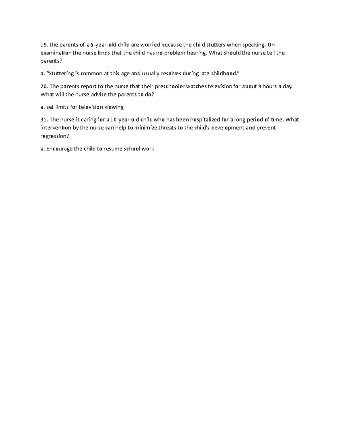 PEDS 101 - Exam 1 Study Notes on Child Development Issues - Studocu