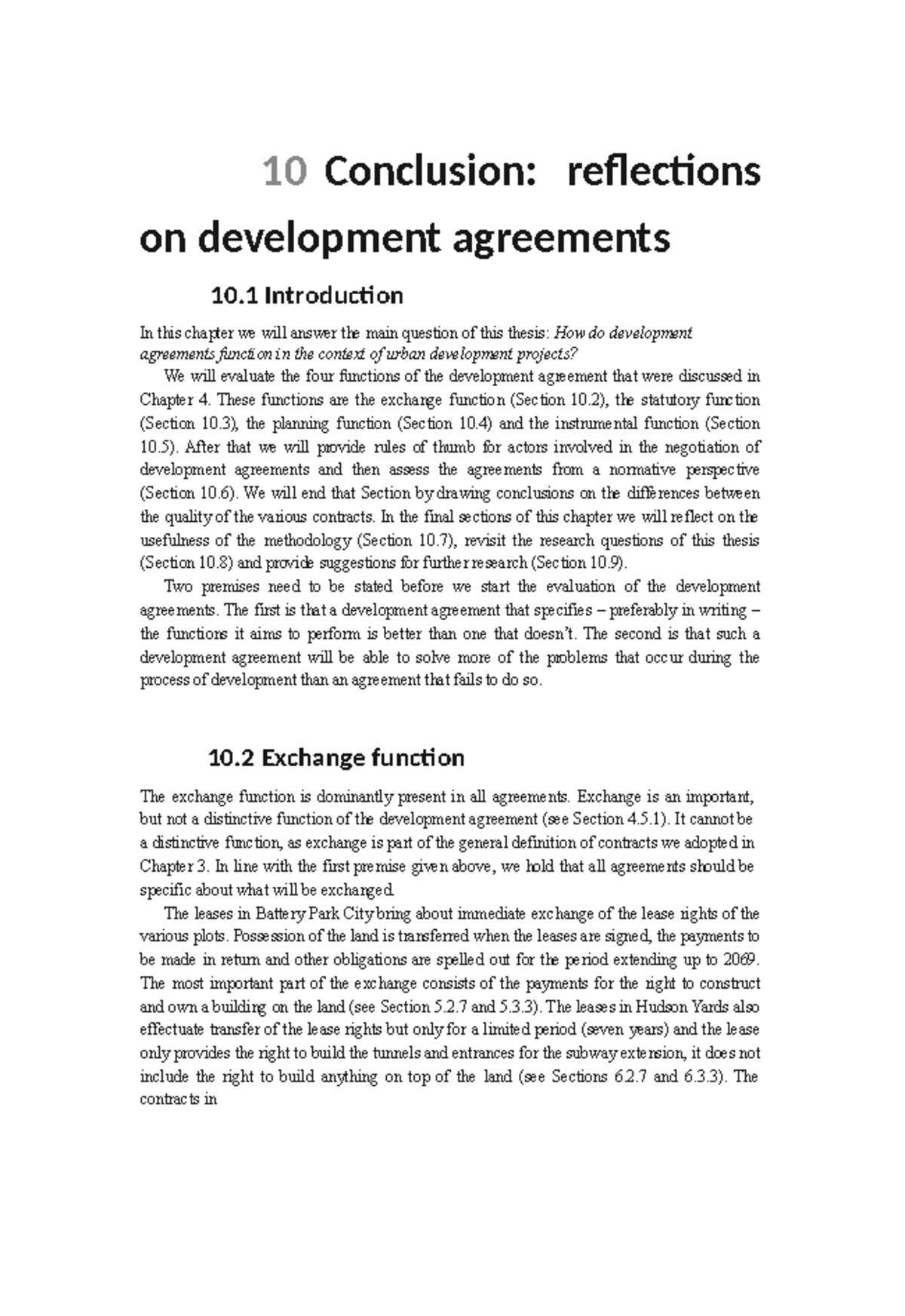 ĐTH&PT - Conclusion on Development Agreements in Urban Projects - Studocu