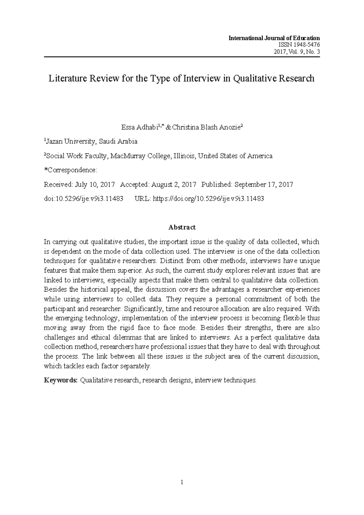 Types of Interviews in Qualitative Research [M] - Studocu