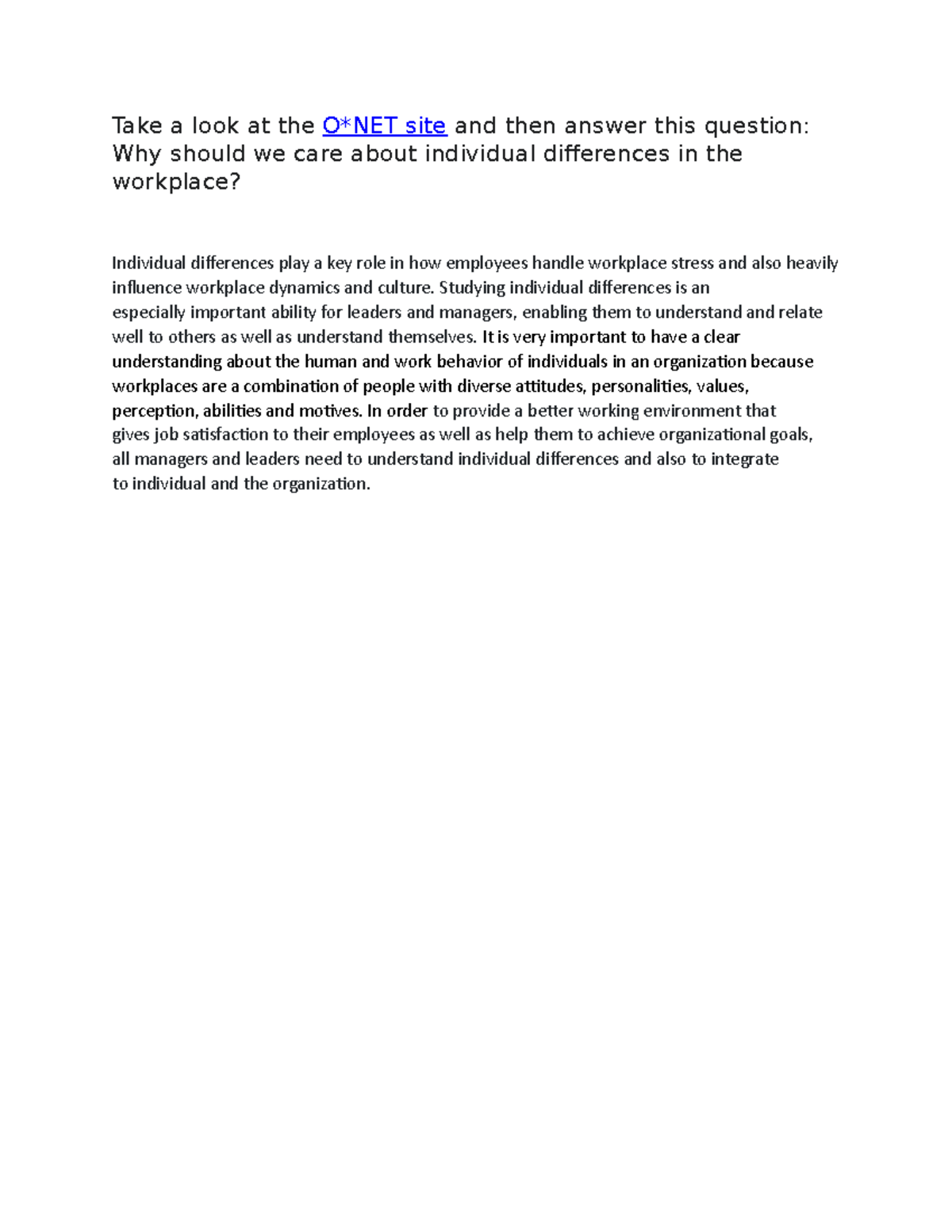 2-1 Discussion: The Importance of Individual Differences in the ...