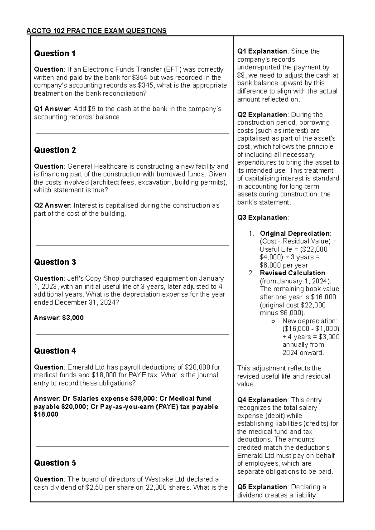 Acctg 102 PAST EXAM - Helped me get an a - ACCTG 102 PRACTICE EXAM ...