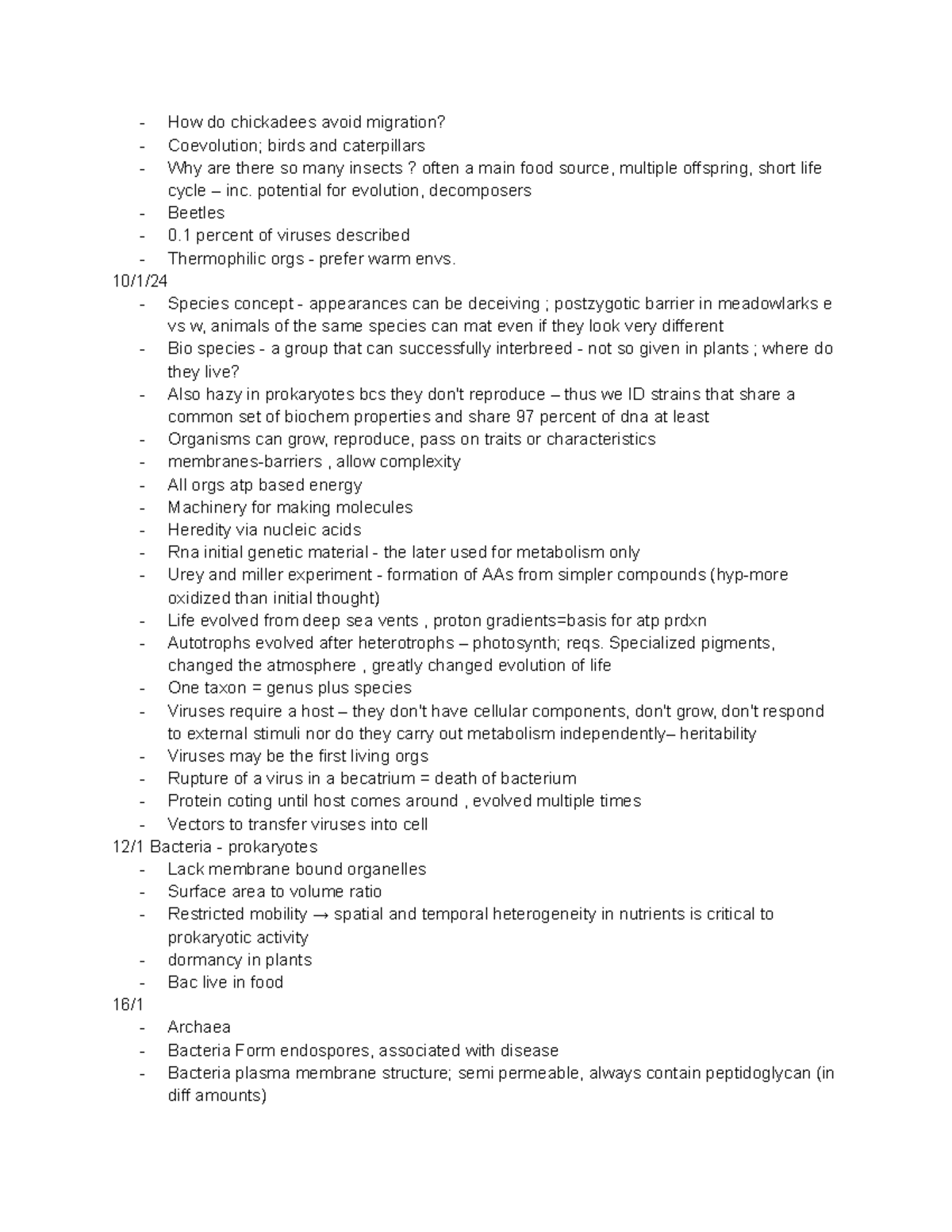 Biol 200 - Comprehensive Lecture Notes on Evolution & Diversity - Studocu