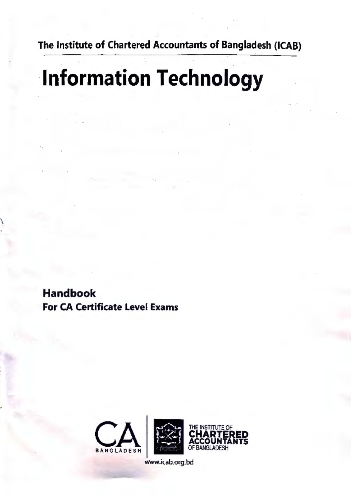 IT - ICAB Study Manual 2024: Information Technology for CA Certificate ...