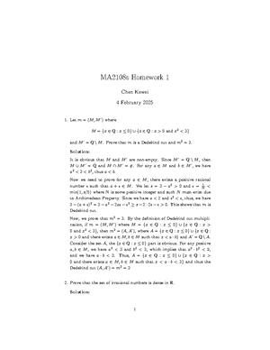 MA2108S Homework 3: Limits and Uniform Continuity Proofs - Studocu
