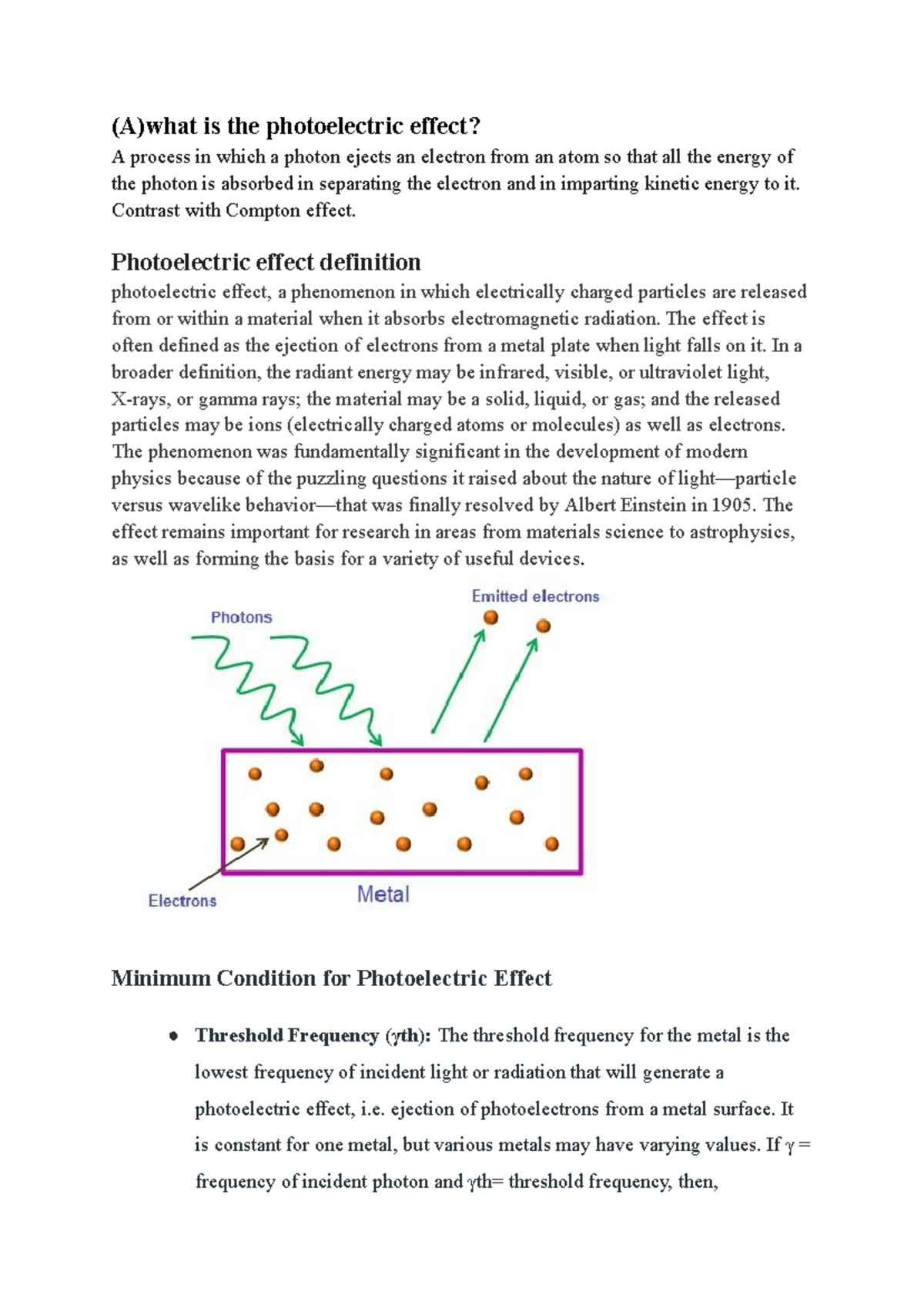 What Is Photoelectric Effect State The Result Of Photoelectric Effect