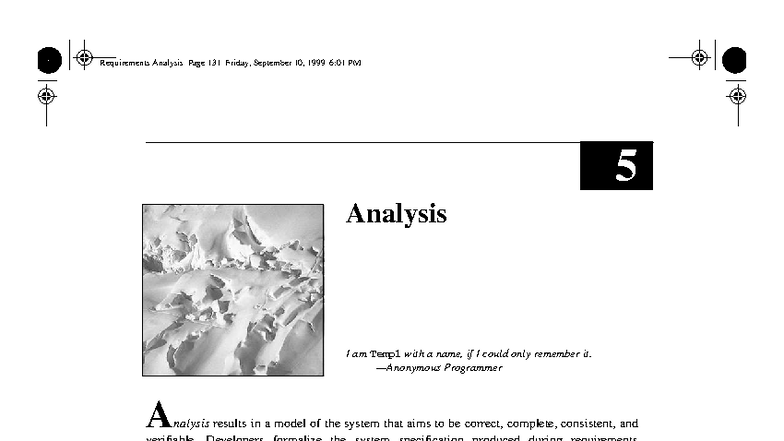 Requirements Analysis: Chapter 5 - Analysis Concepts and Models - Studocu