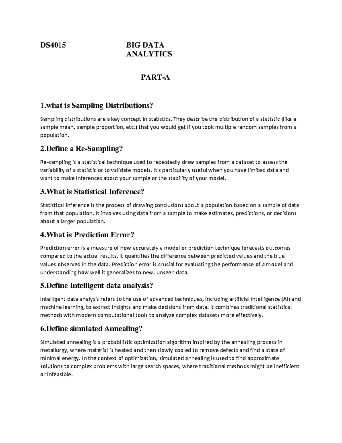 AI UNIT 1 Quiz with Answers - Intelligent Agents Overview - Studocu