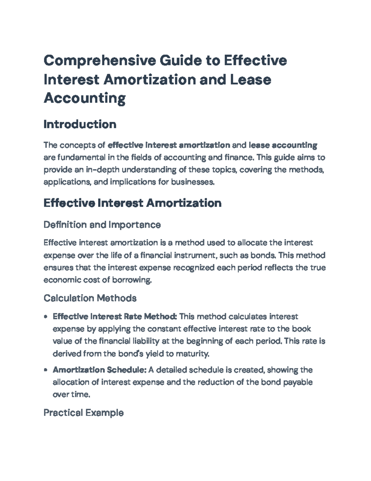 Comprehensive Guide to Effective Interest Amortization & Lease Acc ...