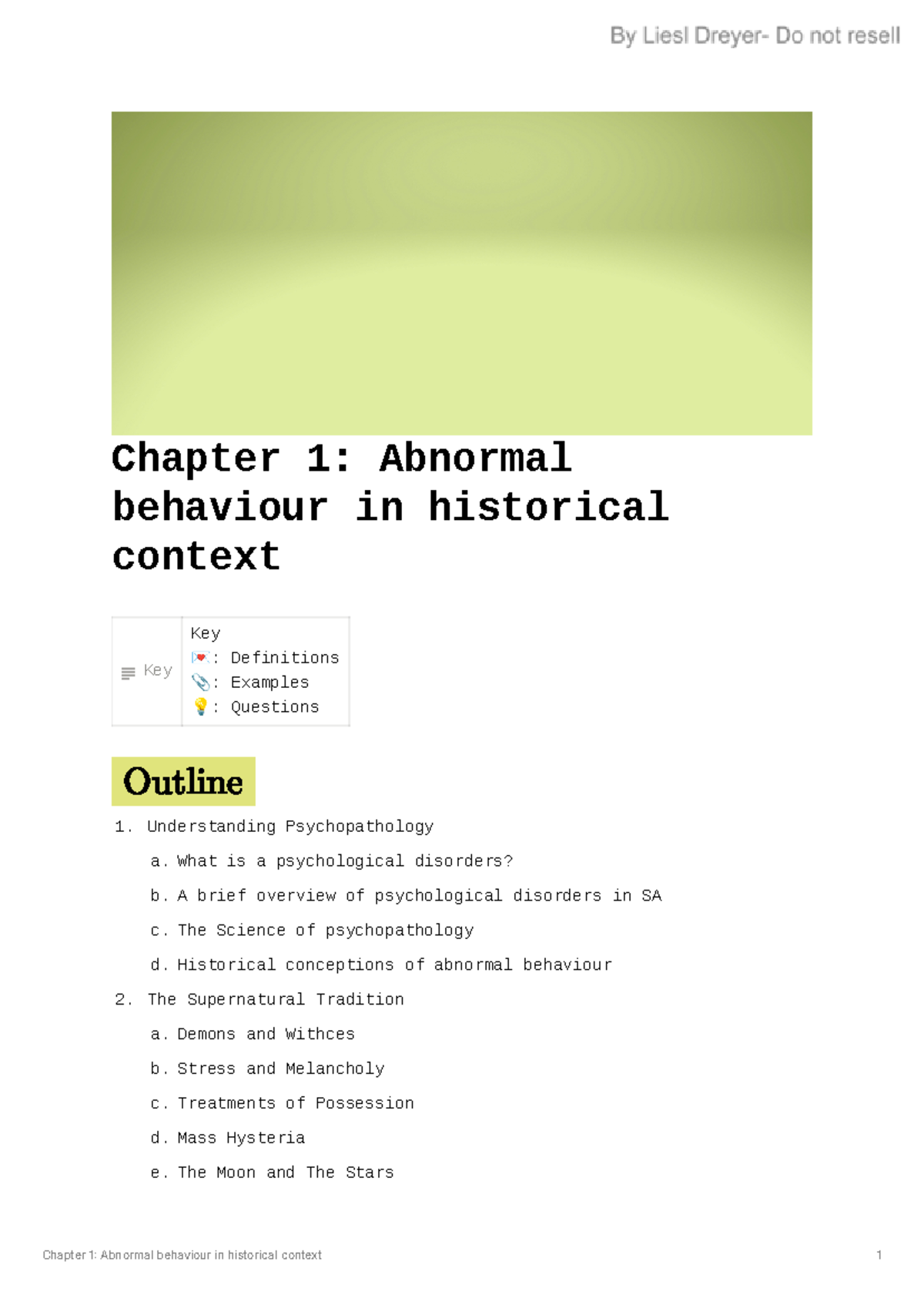 Psych 314: Chapter 1 - Historical Context of Abnormal Behavior - Studocu