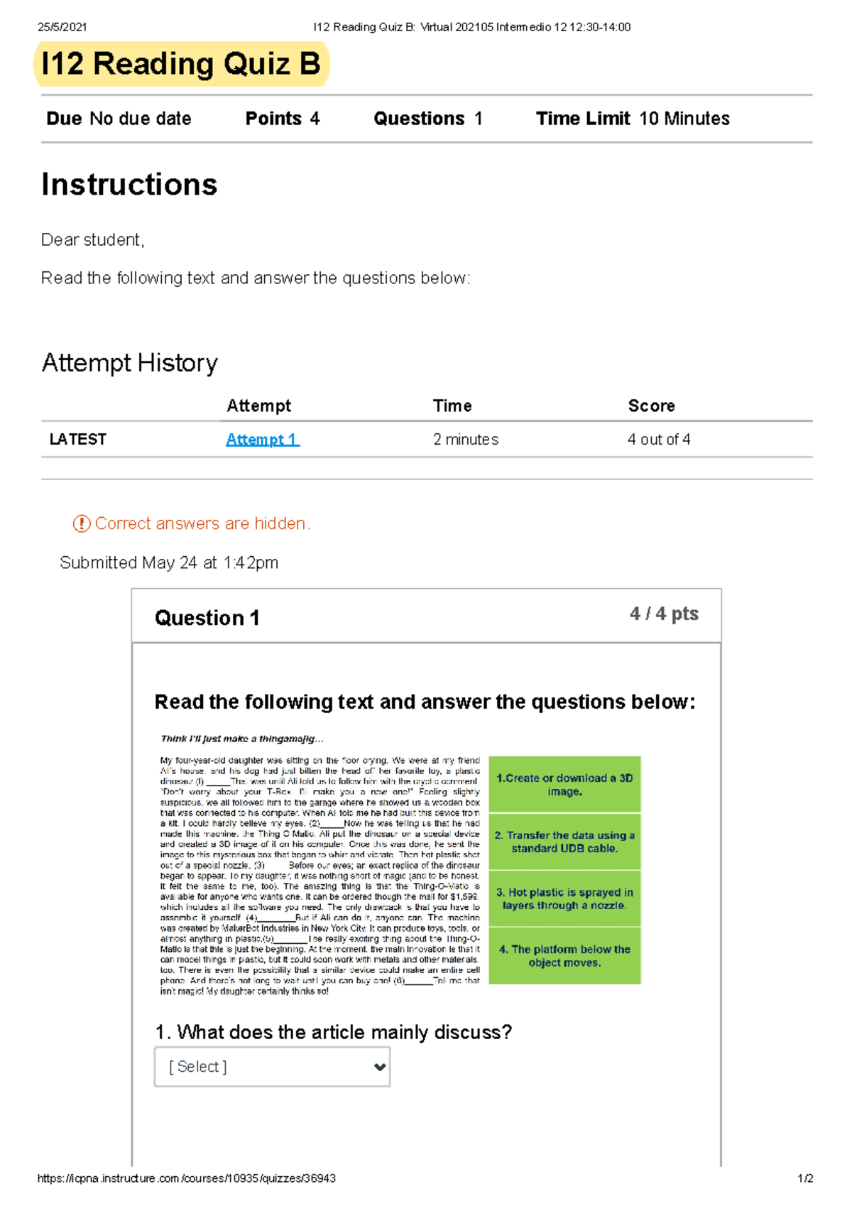 Reading I12 B Ingles Icpna 25 5 2021 I12 Reading Quiz B Virtual Reading I12 B Ingles Icpna 25 5 2021 I12 Reading Quiz B Virtual