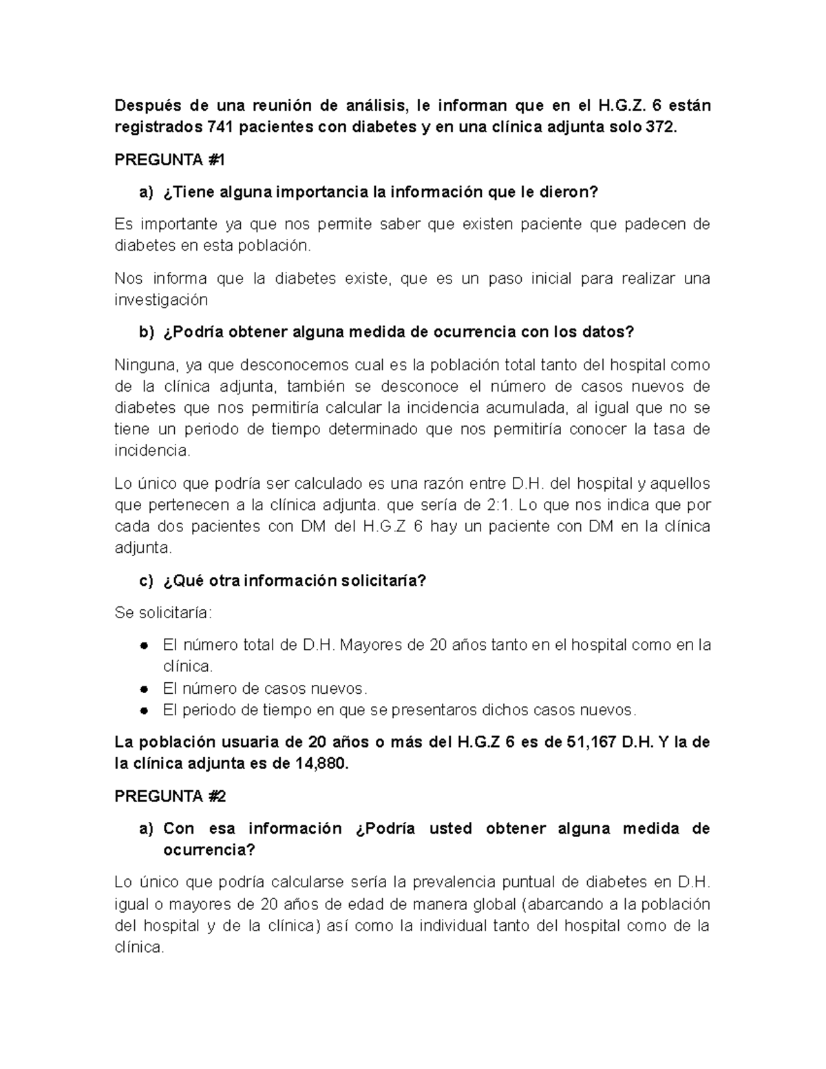 Análisis de Pacientes con Diabetes en H.G.Z. 6 y Clínica Adjunta - Taller #1 Epi - Document Preview