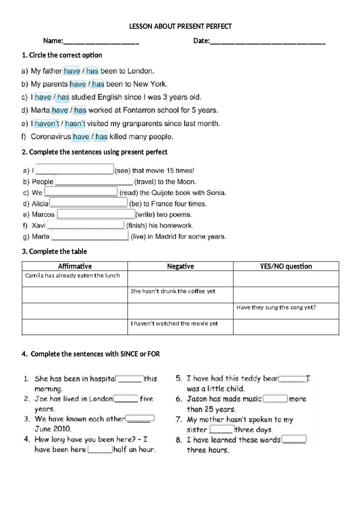 LESSON ON PRESENT PERFECT & TAG QUESTIONS - Studocu