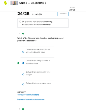 Project management Practice Milestone 3 - 1 CONCEPT → Individual and ...