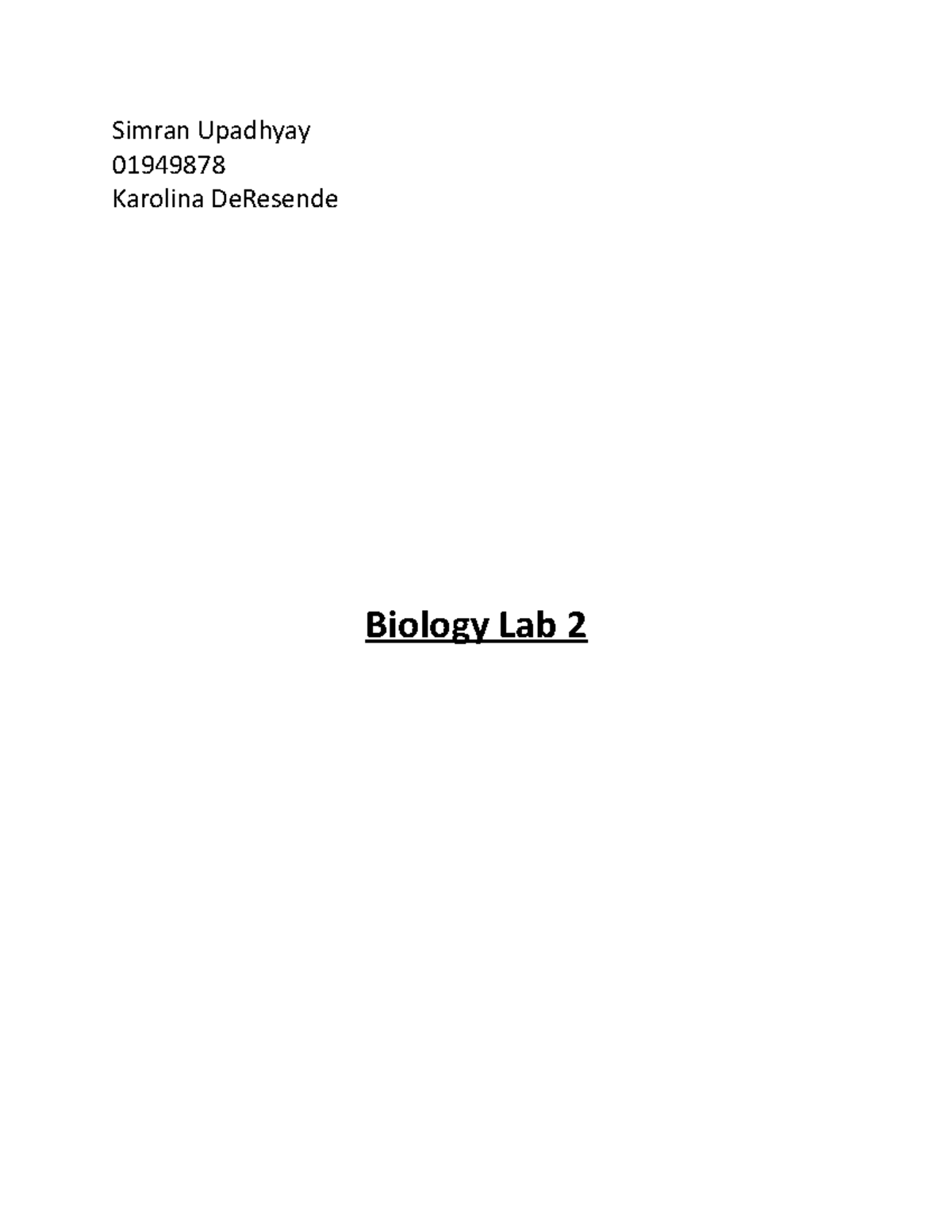 Biology 112 Lab 2 - Evolution and Genetic Models Report - Studocu