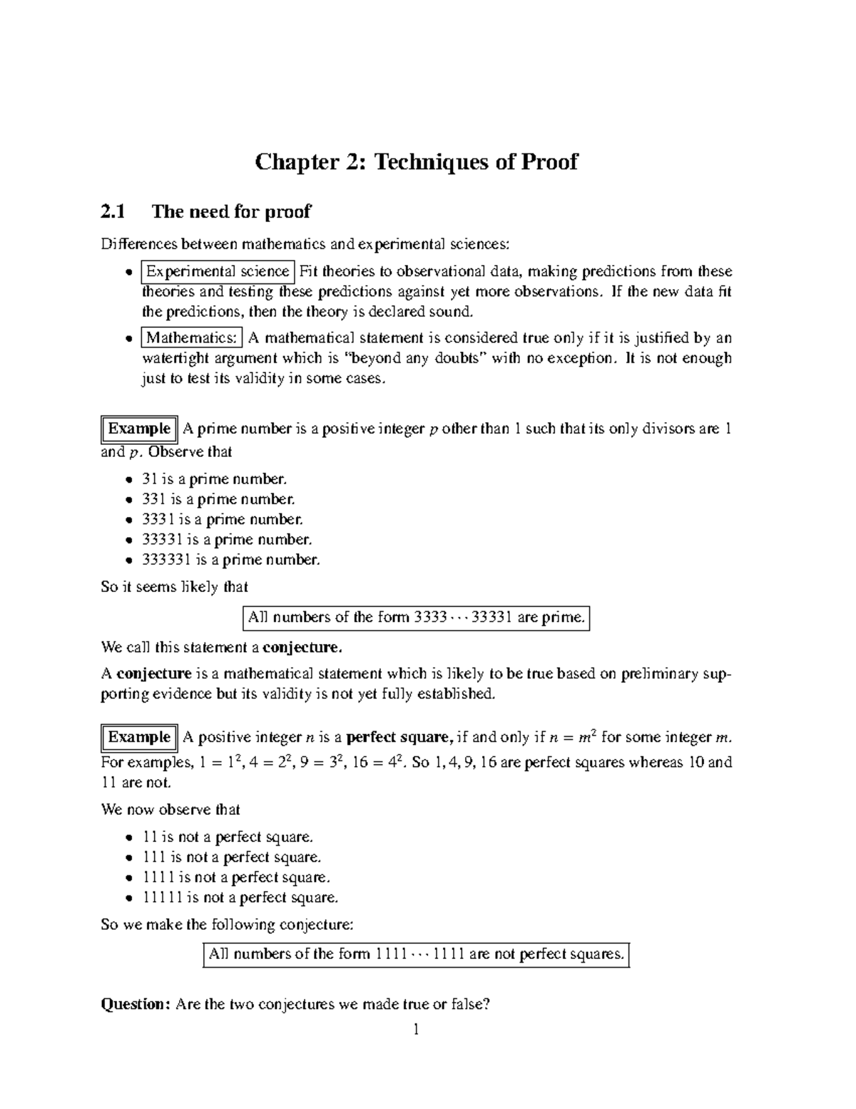 Chapter 2: Techniques of Proof in Mathematics - Studocu